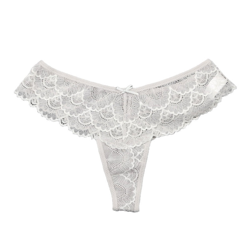 High Elasticity Sexy Self Design Nylon Panties - Grey / S