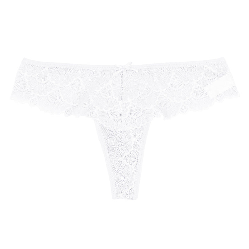 High Elasticity Sexy Self Design Nylon Panties - Raw white off white / S