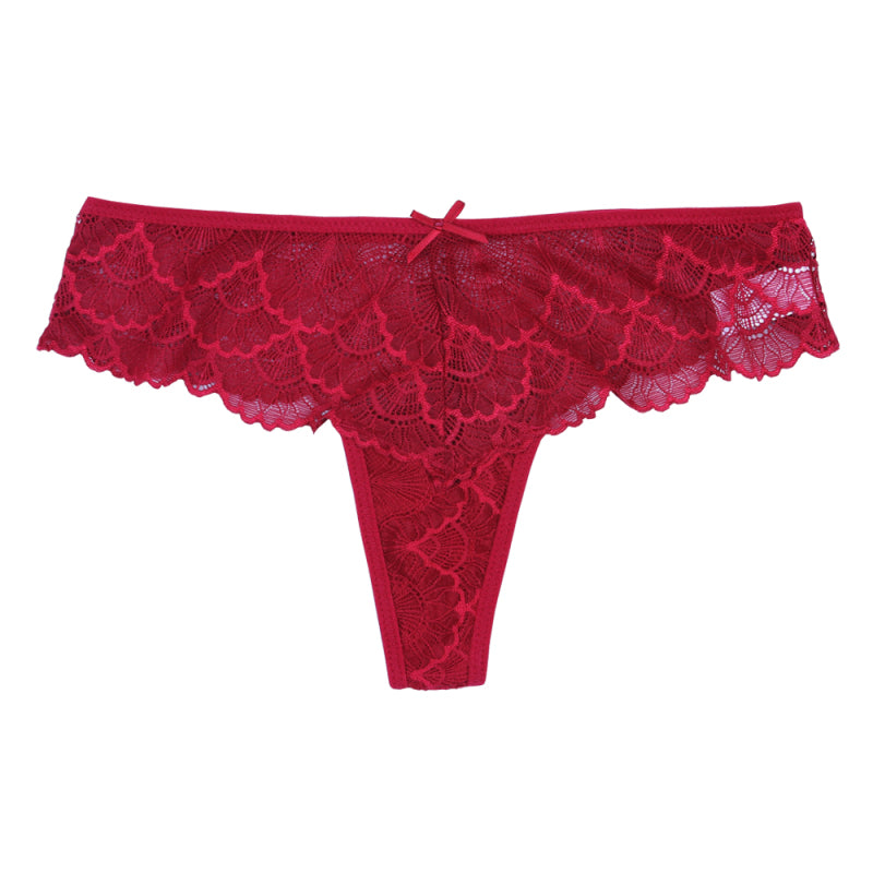 High Elasticity Sexy Self Design Nylon Panties - Red / S