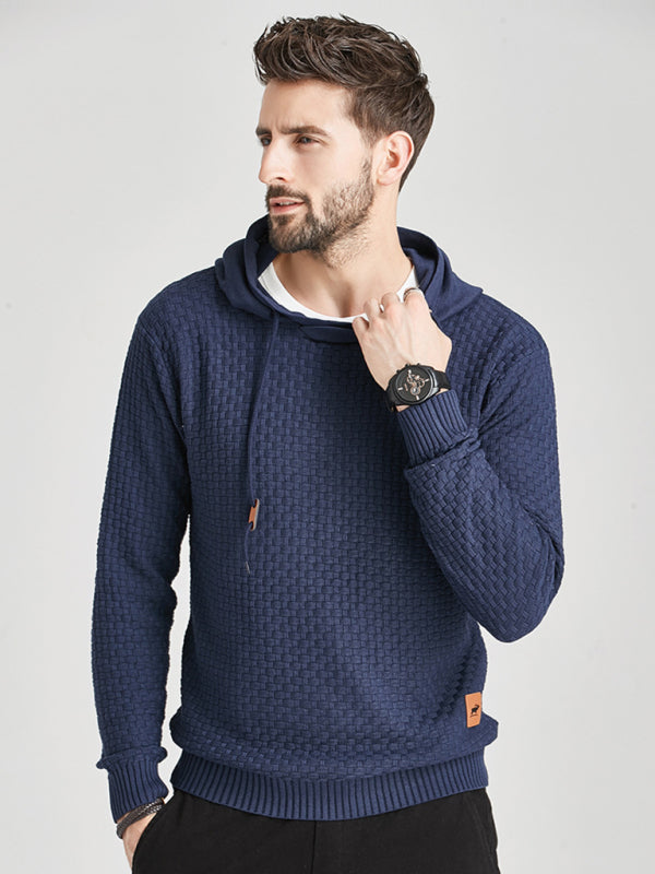 Hooded Pullover Knitwear Sports Casual Men’s Sweater - Blue / S