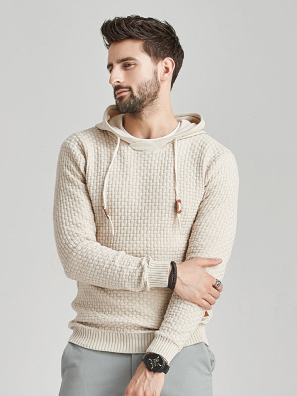 Hooded Pullover Knitwear Sports Casual Men’s Sweater - Khaki / S