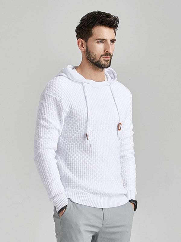 Hooded Pullover Knitwear Sports Casual Men’s Sweater - White / S