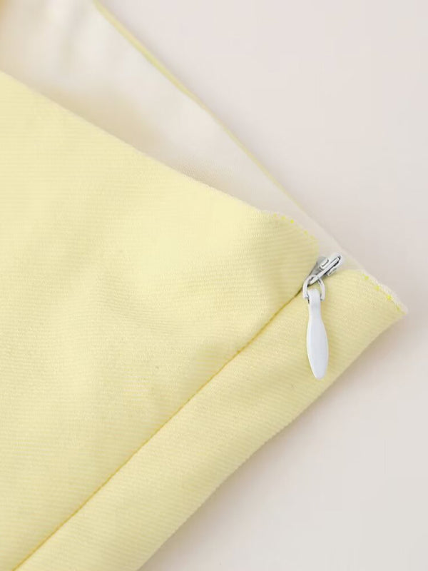 Hot girl’s sexy tube top with pleated design and irregular hem