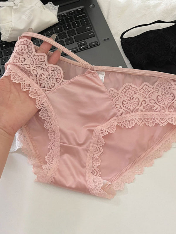 Lace Trim Self Design Women’s Panties