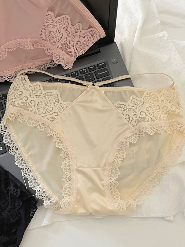Lace Trim Self Design Women’s Panties