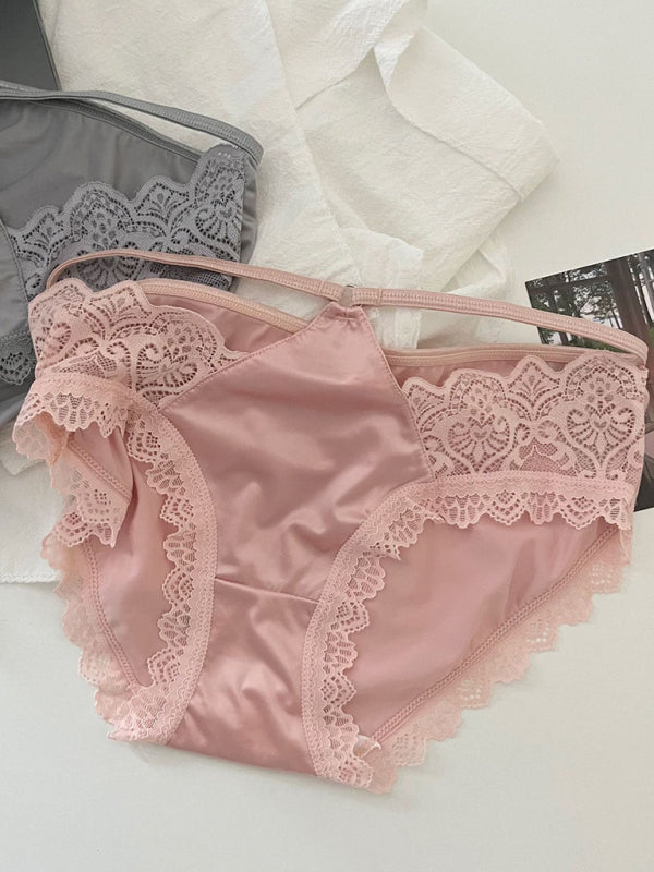 Lace Trim Self Design Women’s Panties