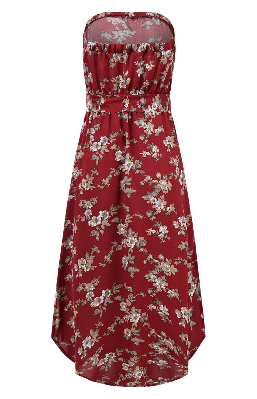 Ladies Summer Fashion Sexy Wrap Chest Chiffon Dress - Closther