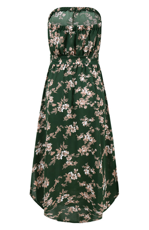 Ladies Summer Fashion Sexy Wrap Chest Chiffon Dress - Closther