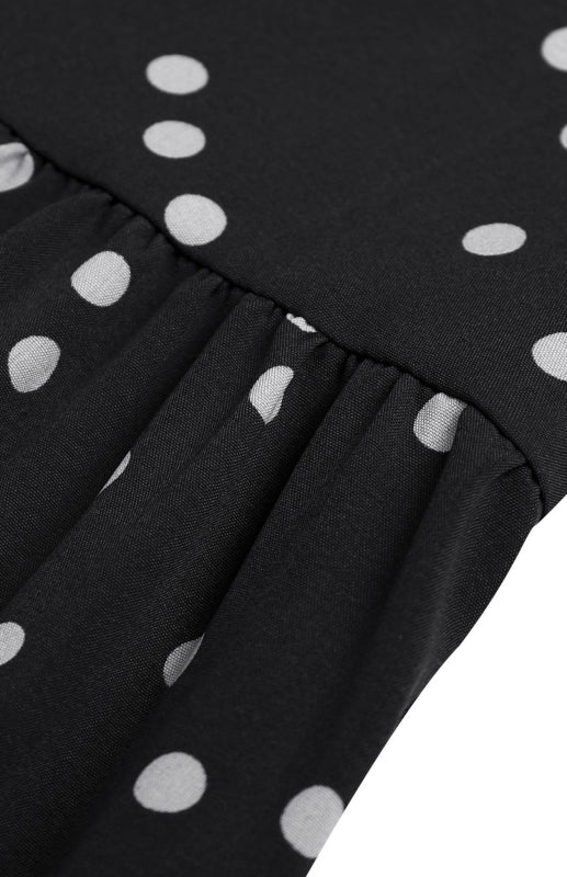 Ladies Summer Fashion V Neck Sling Polka Dot Dress Long Dress - Closther