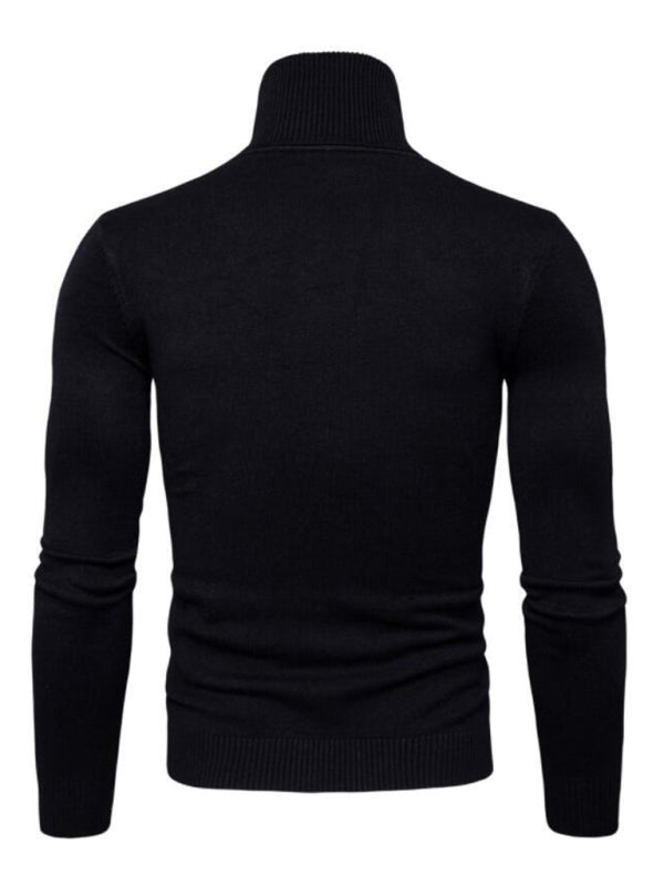 Lapel collar all-match wool men’s thick bottoming knitted sweater