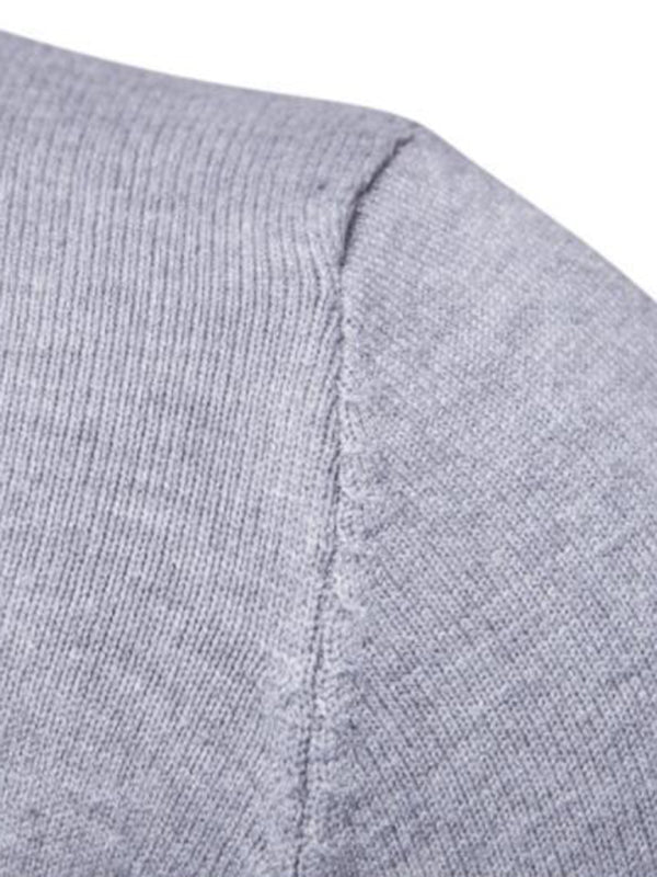 Lapel collar all-match wool men’s thick bottoming knitted sweater