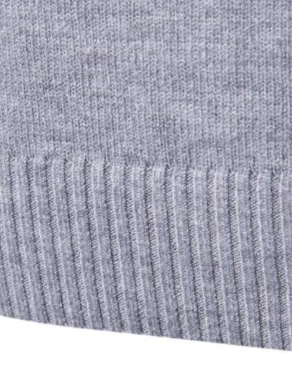 Lapel collar all-match wool men’s thick bottoming knitted sweater
