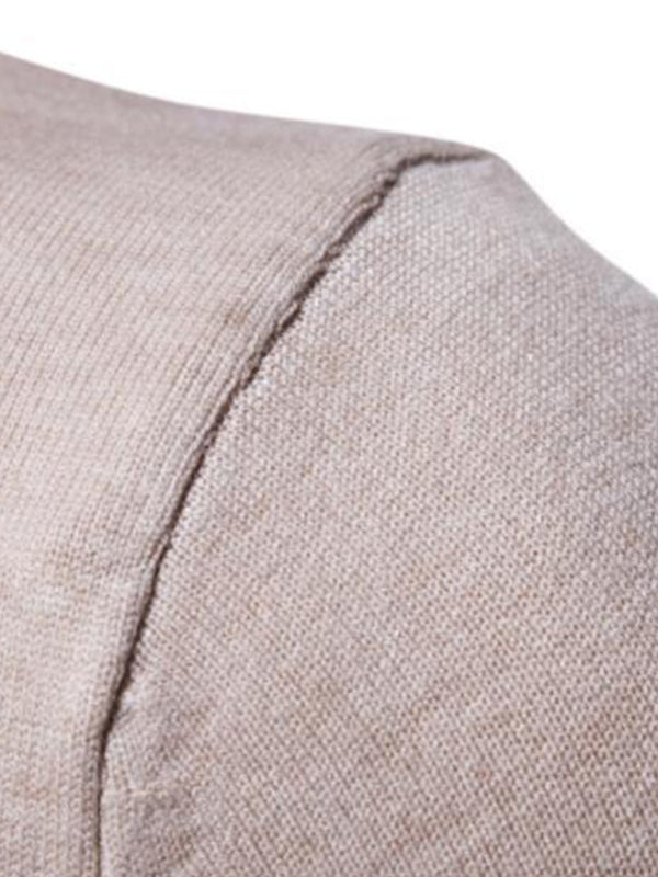 Lapel collar all-match wool men’s thick bottoming knitted sweater