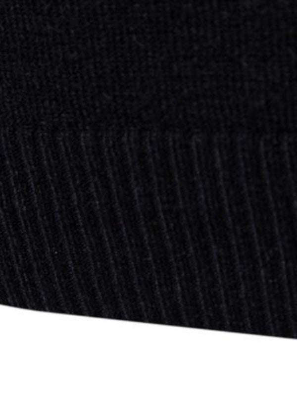 Lapel collar all-match wool men’s thick bottoming knitted sweater