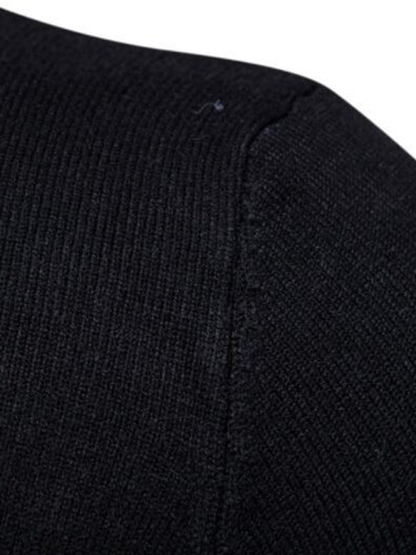 Lapel collar all-match wool men’s thick bottoming knitted sweater