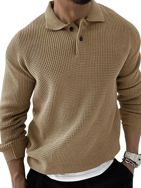 Lapel Sweater Men’s Fashion Urban Slim Long Sleeve Knitted Sweater