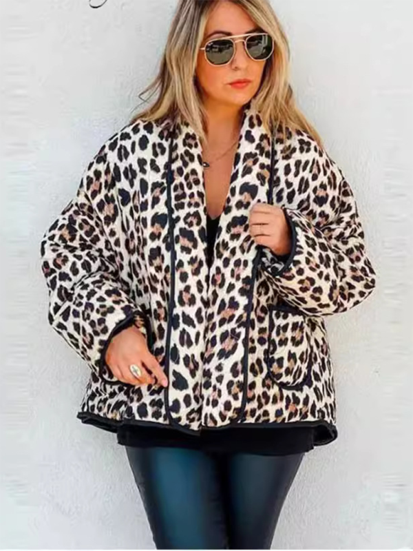 Leopard print cotton jacket - Black / S