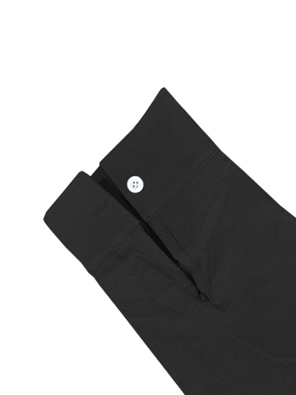 Linen long-sleeved stand-up collar breathable casual men’s shirt