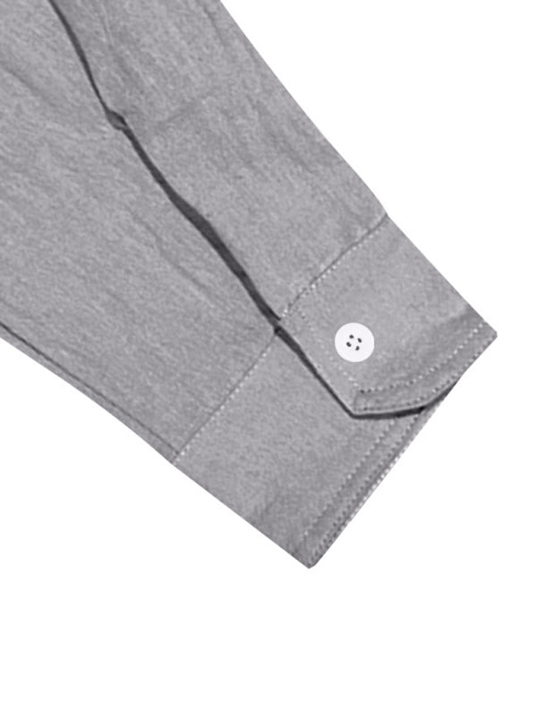 Linen men’s casual loose beach sunscreen long-sleeved shirt and trousers set