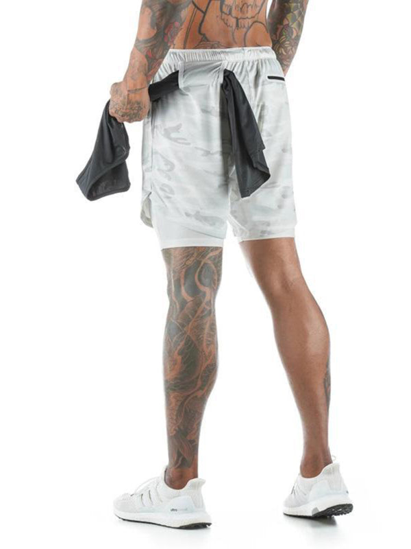 Men’s athleisure fake two-piece shorts