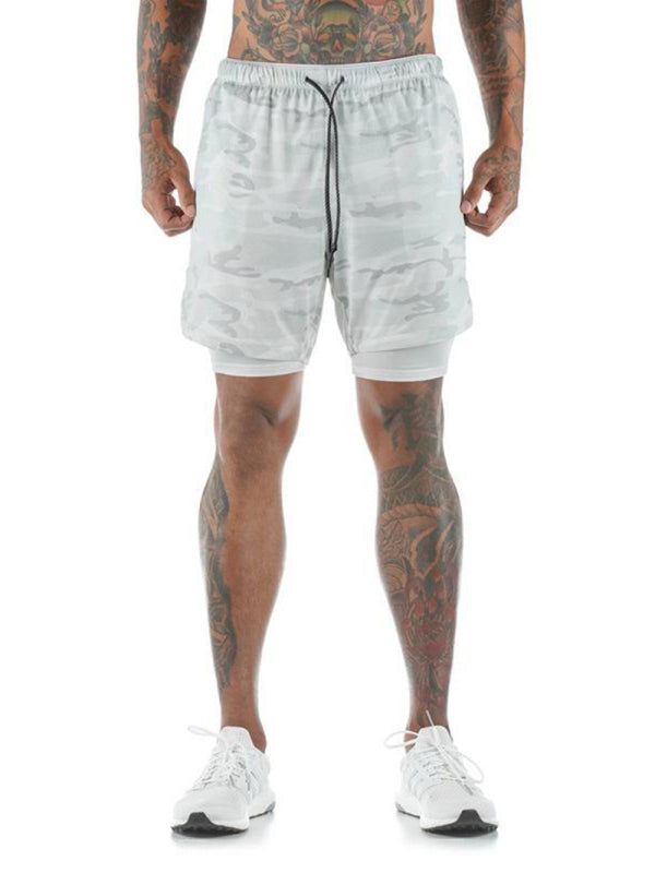 Men’s athleisure fake two-piece shorts - Pattern3 / M