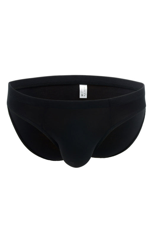 Men’s Bamboo Fiber Floral Yarn Briefs - Black / S