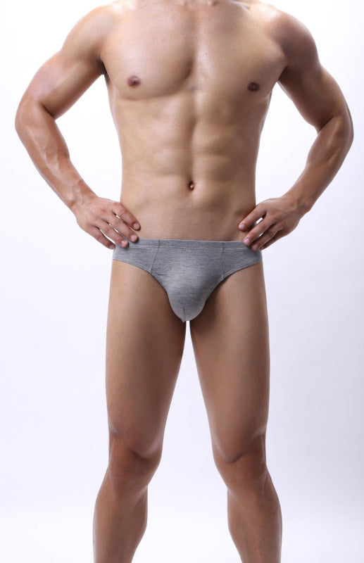Men’s Bamboo Fiber Floral Yarn Briefs - Grey / S
