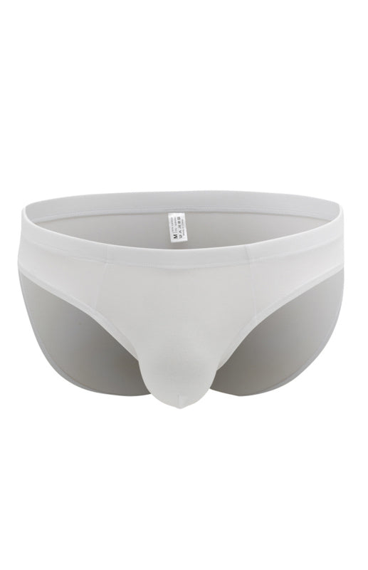 Men’s Bamboo Fiber Floral Yarn Briefs - Raw white off white / S