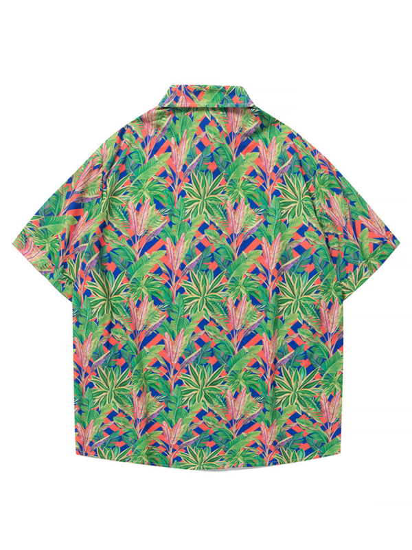 Men’s Beach Shirt Hawaiian Vacation Print Short Sleeve Shirt