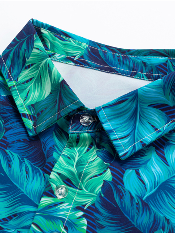Men’s Beach Shirt Hawaiian Vacation Print Short Sleeve Shirt