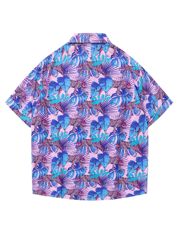 Men’s Beach Shirt Hawaiian Vacation Print Short Sleeve Shirt