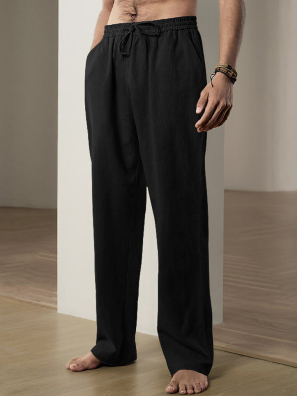 Men’s Breathable Linen Loose Casual Sports Trousers