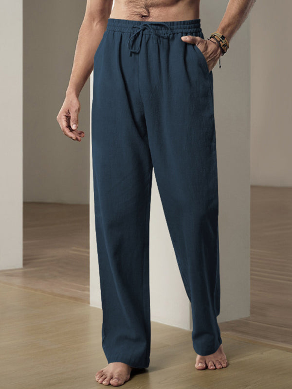 Men’s Breathable Linen Loose Casual Sports Trousers - Champlain color / S