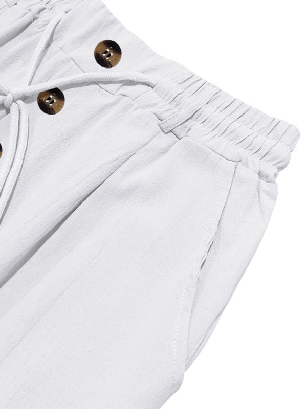 Men’s breathable linen loose casual trousers