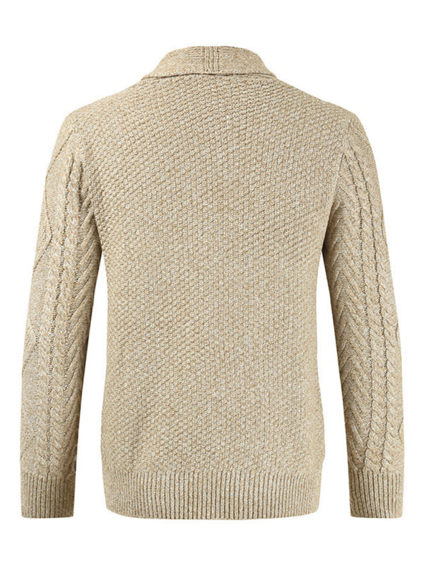 Men’s Business Self Design Open Front Cardigan