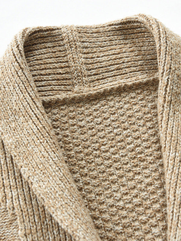 Men’s Business Self Design Open Front Cardigan