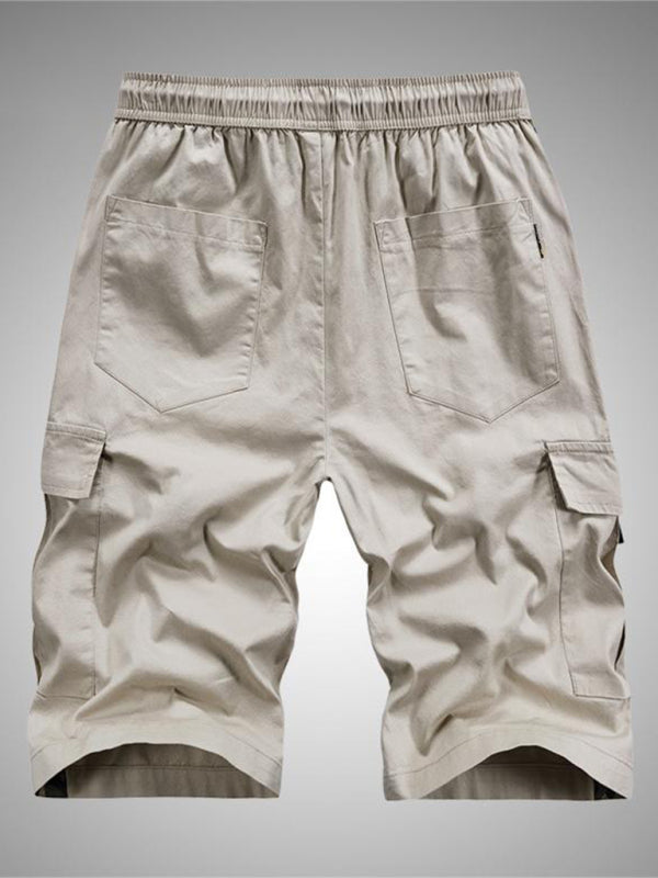 Men’s Camouflage Print Panel Multi Cargo Shorts