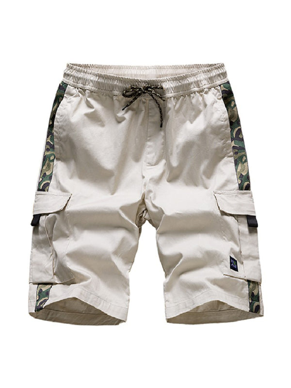 Men’s Camouflage Print Panel Multi Cargo Shorts