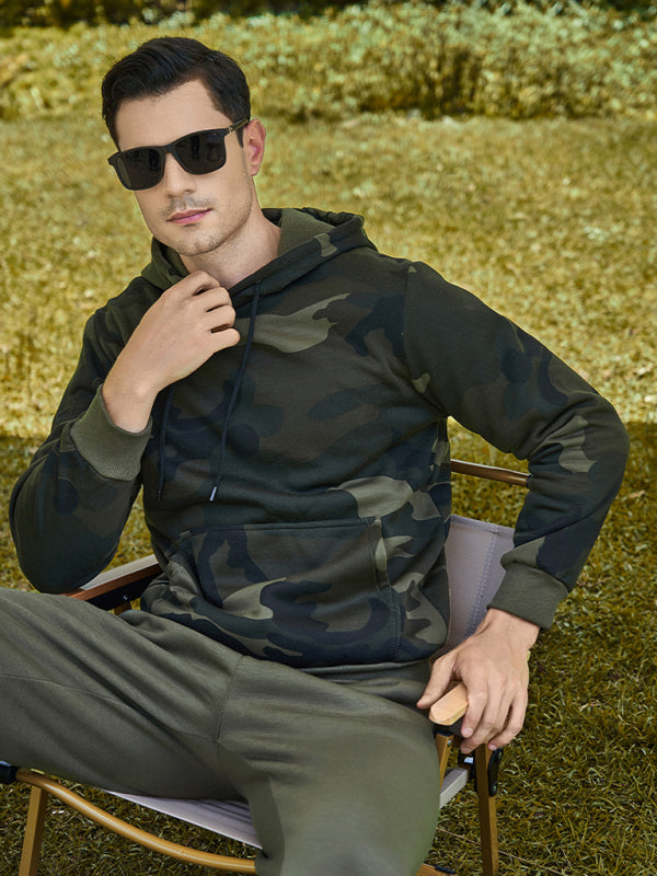 Men’s casual camouflage print fashion hooded sweatshirt