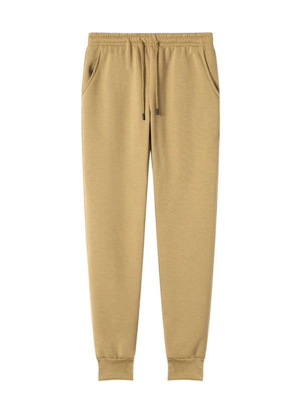 Men’s casual loose pocket sports trousers - Khaki / S