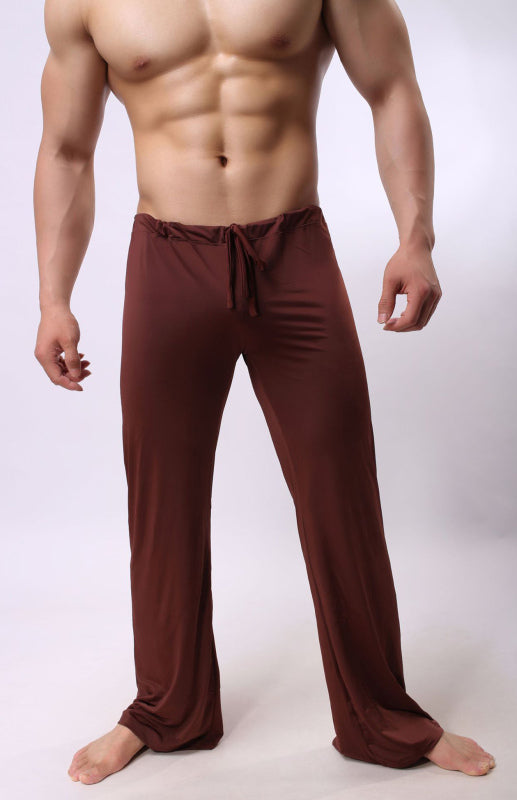 Men’s casual pants breathable cool home pants pants - Coffee / S