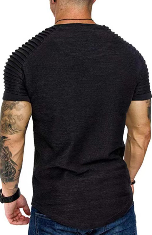 Men’s Casual Poly Blend Ribbed Sleeve Tee