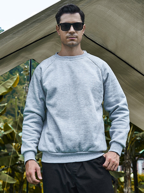 Men’s casual raglan sleeve crew neck sweatshirt