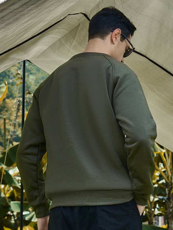 Men’s casual raglan sleeve crew neck sweatshirt