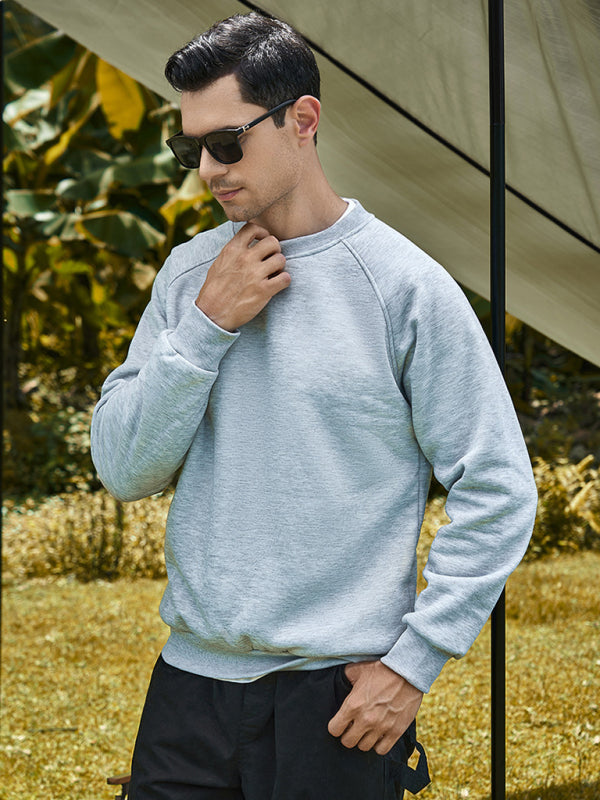 Men’s casual raglan sleeve crew neck sweatshirt