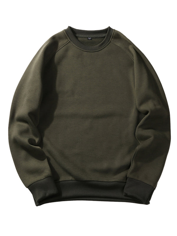 Men’s casual raglan sleeve crew neck sweatshirt