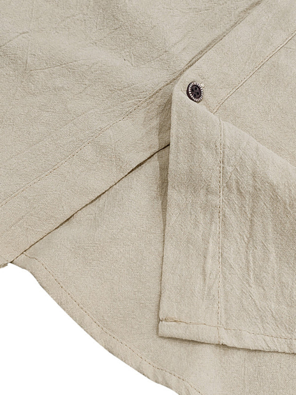 Men’s Casual Sleeveless Waistcoat Shirt Linen Hooded Solid Color Breathable Loose Top