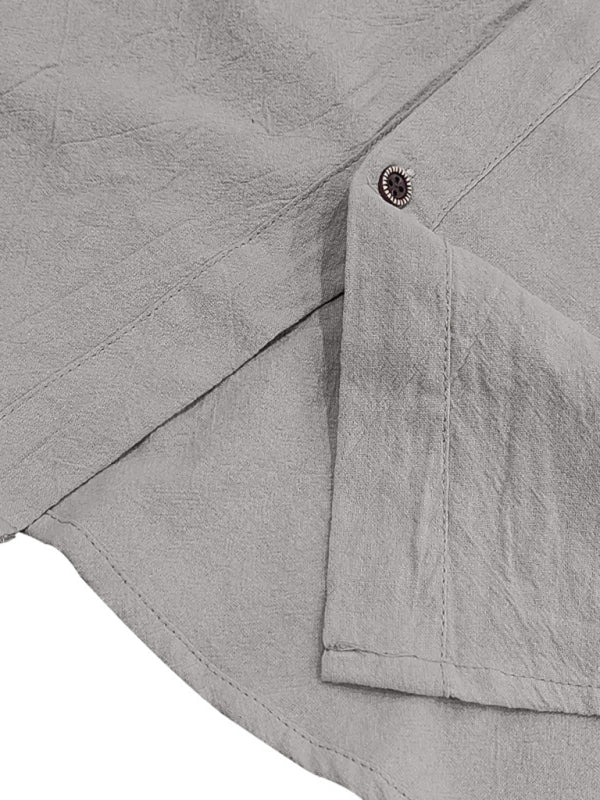Men’s Casual Sleeveless Waistcoat Shirt Linen Hooded Solid Color Breathable Loose Top