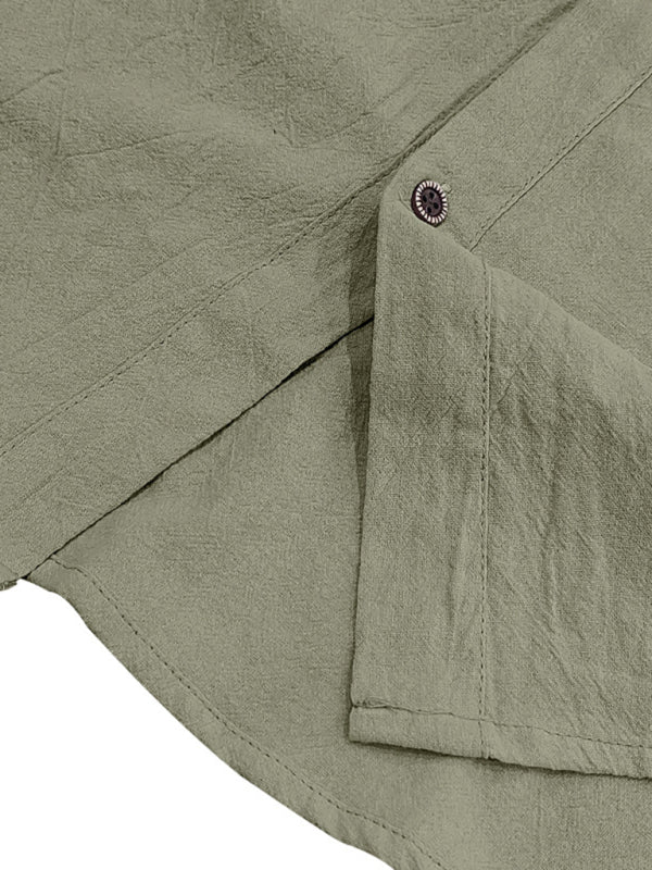 Men’s Casual Sleeveless Waistcoat Shirt Linen Hooded Solid Color Breathable Loose Top