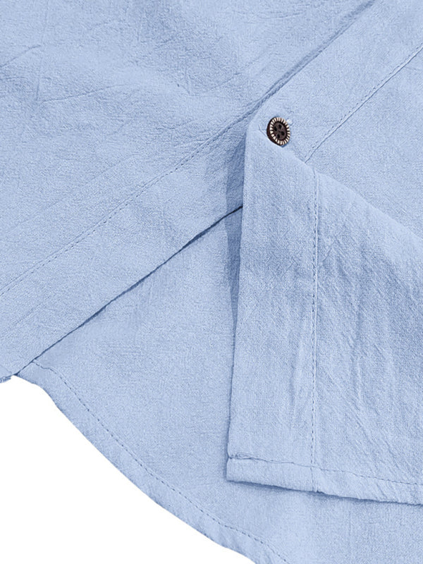 Men’s Casual Sleeveless Waistcoat Shirt Linen Hooded Solid Color Breathable Loose Top